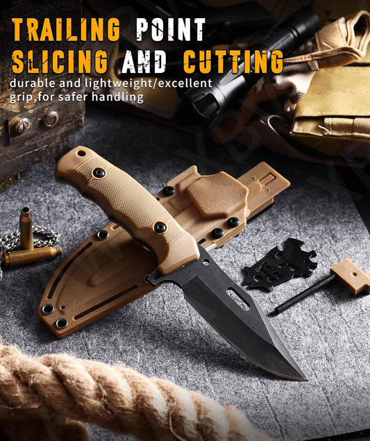 Fixed Blade Knife High Hardness 14C28N Steel for Camping Hiking Outdoor Enthusiasts Slicing Cutting Utility Tool