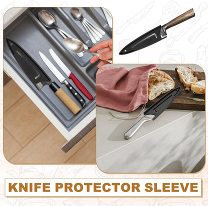 2Pcs PP Universal Knife Cover, Knife Protector Sleeve for 3" Paring Knife Blade Guard for Kitchen, Dining Room, Black