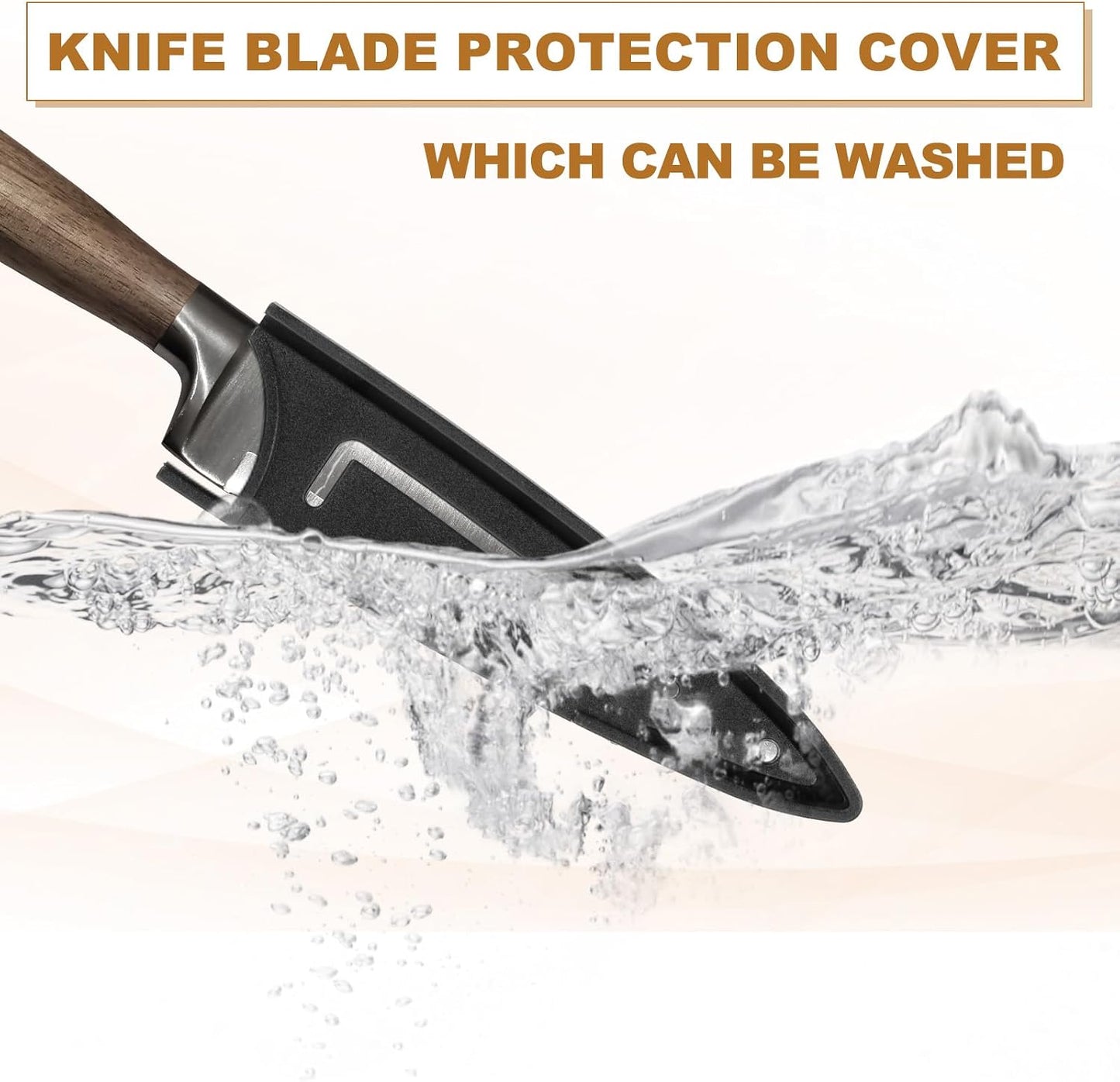 2Pcs PP Universal Knife Cover, Knife Protector Sleeve for 3" Paring Knife Blade Guard for Kitchen, Dining Room, Black