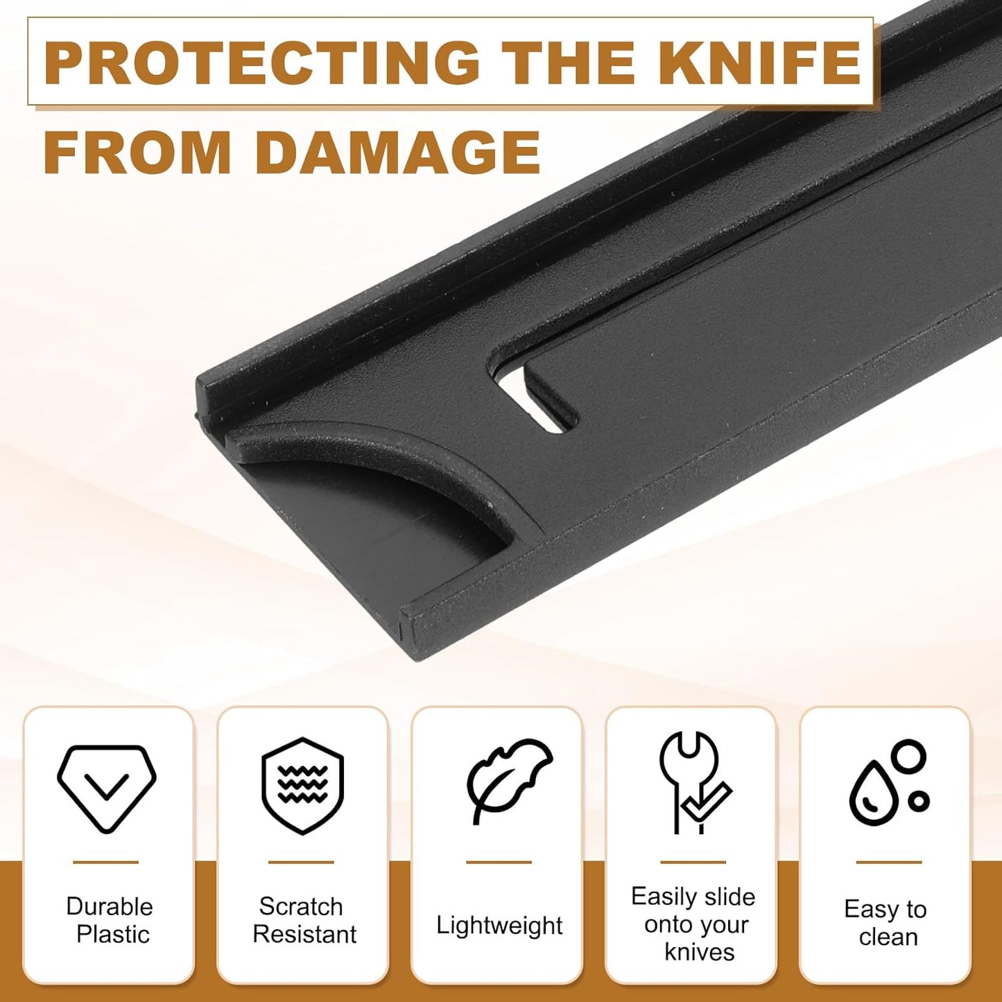 2Pcs PP Universal Knife Cover, Knife Protector Sleeve for 3" Paring Knife Blade Guard for Kitchen, Dining Room, Black
