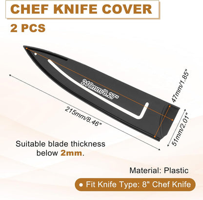 2Pcs PP Universal Knife Cover, Knife Protector Sleeve for 3" Paring Knife Blade Guard for Kitchen, Dining Room, Black