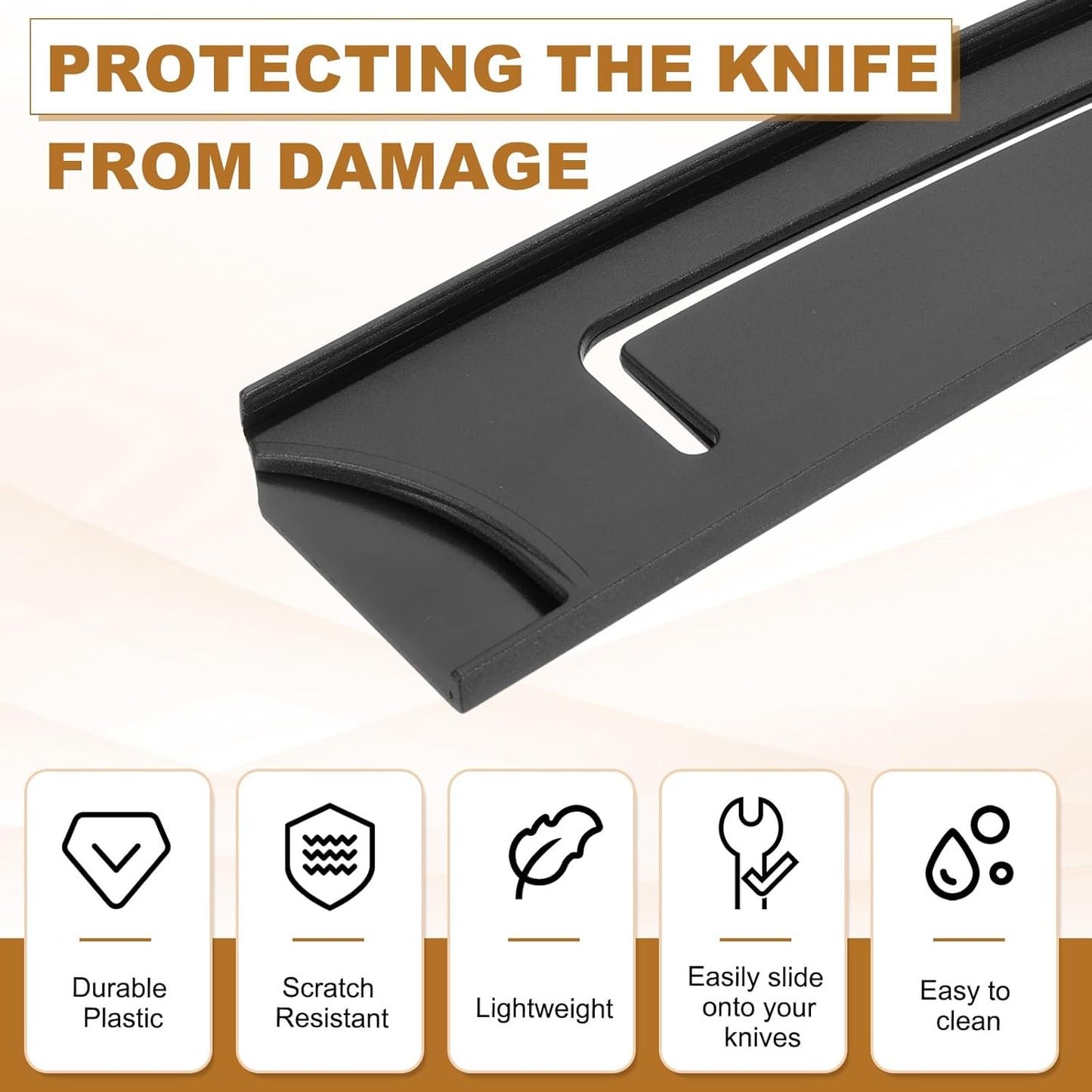 2Pcs PP Universal Knife Cover, Knife Protector Sleeve for 3" Paring Knife Blade Guard for Kitchen, Dining Room, Black