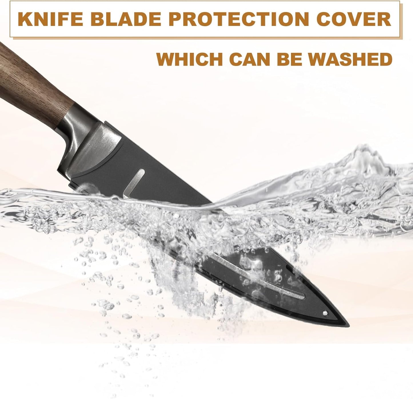 2Pcs PP Universal Knife Cover, Knife Protector Sleeve for 3" Paring Knife Blade Guard for Kitchen, Dining Room, Black