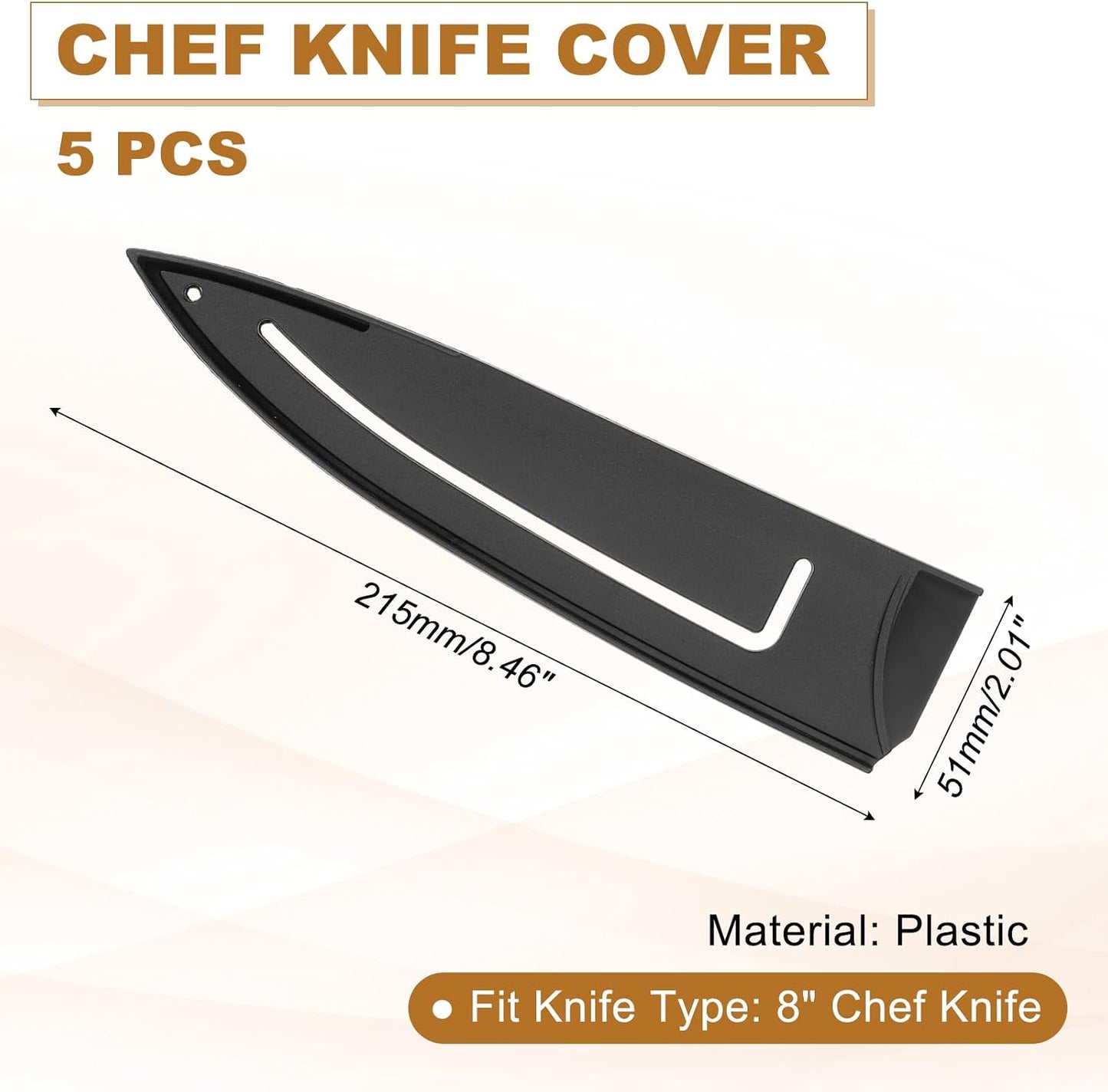 2Pcs PP Universal Knife Cover, Knife Protector Sleeve for 3" Paring Knife Blade Guard for Kitchen, Dining Room, Black
