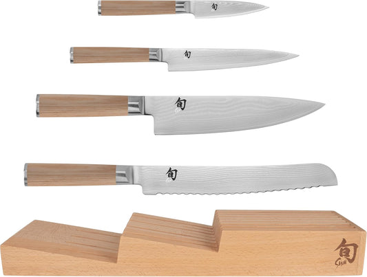 Classic Blonde 5-Pc In-Drawer Knife Set, Damascus Steel