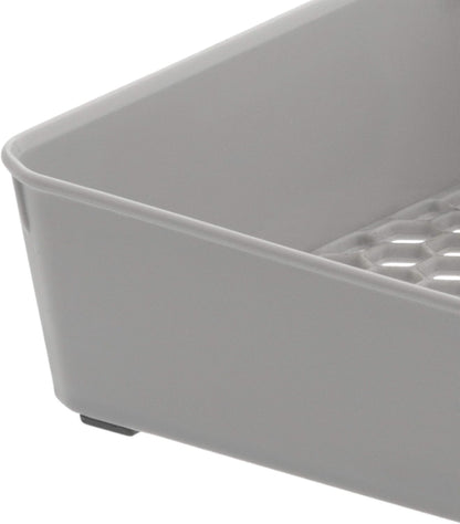HEXA 5-Divider Expandable Silverware Tray (Stone Gray) - In-Drawer Organizer for Kitchen Accessories, Cutlery, Knives, & More / Easy-to-Clean Home & Apartment Essential