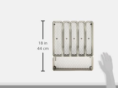 HEXA 5-Divider Expandable Silverware Tray (Stone Gray) - In-Drawer Organizer for Kitchen Accessories, Cutlery, Knives, & More / Easy-to-Clean Home & Apartment Essential