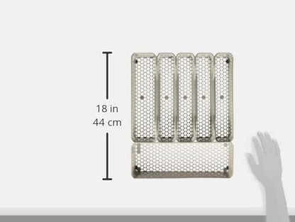 HEXA 5-Divider Expandable Silverware Tray (Stone Gray) - In-Drawer Organizer for Kitchen Accessories, Cutlery, Knives, & More / Easy-to-Clean Home & Apartment Essential