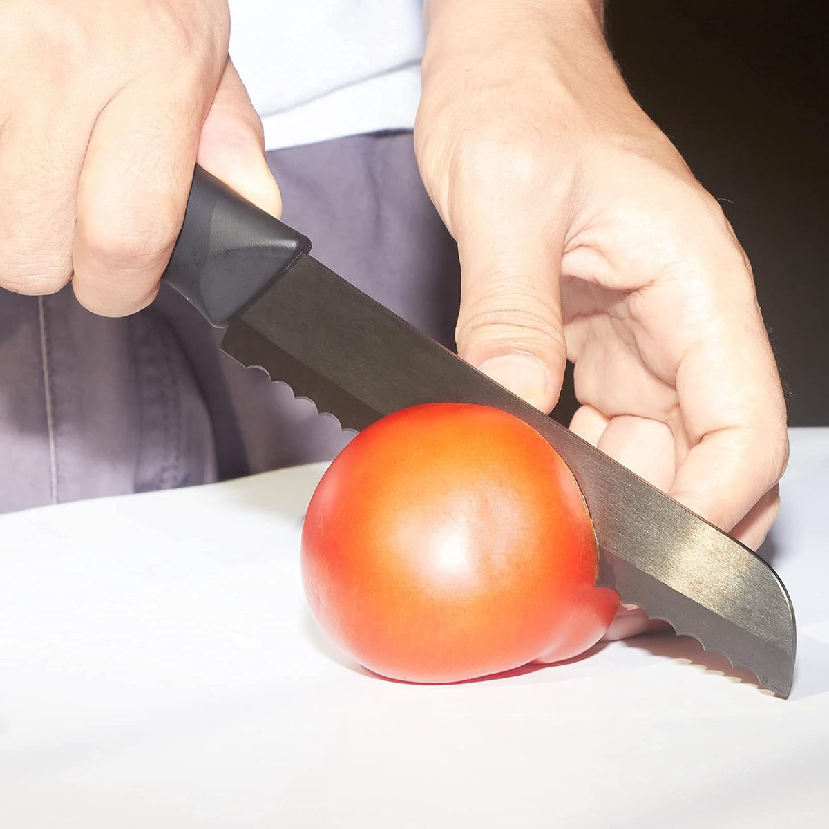 Ceramic Serrated Bread Knife Slicing Knife - 6" Sharp Blade Kitchen Knife | With Cover