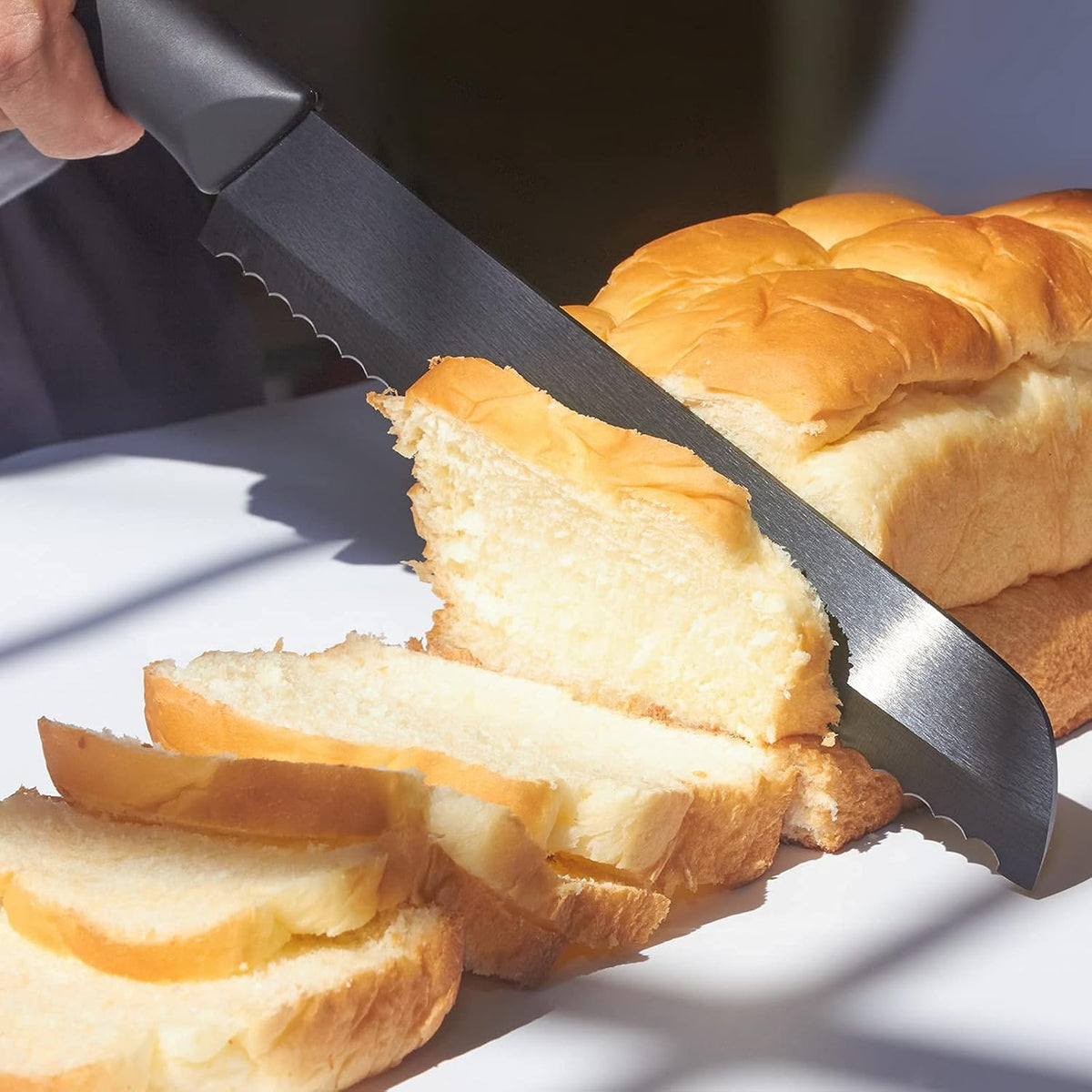 Ceramic Serrated Bread Knife Slicing Knife - 6" Sharp Blade Kitchen Knife | With Cover