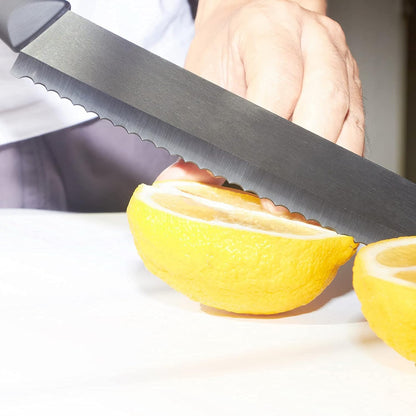 Ceramic Serrated Bread Knife Slicing Knife - 6" Sharp Blade Kitchen Knife | With Cover