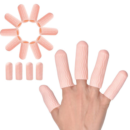 Gel Finger Cots, Finger Protector Support(14 PCS) NEW MATERIAL Finger Sleeves Great for Trigger Finger, Hand Eczema, Finger Cracking, Finger Arthritis and More. (10pcs Long + 4pcs Short)