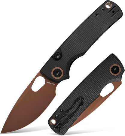EDC Knife, 2.99" 14C28N Steel Wider Blade, Green Micarta Handle Top Liner Lock, Folding Pocket Knives with Clip for Men & Women, Survival Camping - Porcupine A2603