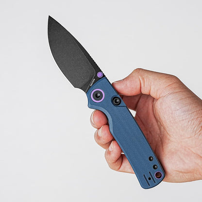 EDC Knife, 2.99" 14C28N Steel Wider Blade, Green Micarta Handle Top Liner Lock, Folding Pocket Knives with Clip for Men & Women, Survival Camping - Porcupine A2603
