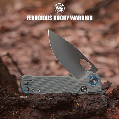 EDC Knife, 2.99" 14C28N Steel Wider Blade, Green Micarta Handle Top Liner Lock, Folding Pocket Knives with Clip for Men & Women, Survival Camping - Porcupine A2603