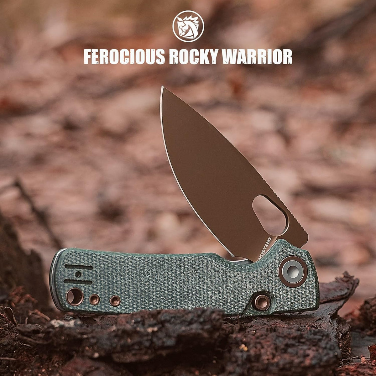 EDC Knife, 2.99" 14C28N Steel Wider Blade, Green Micarta Handle Top Liner Lock, Folding Pocket Knives with Clip for Men & Women, Survival Camping - Porcupine A2603