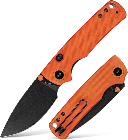 EDC Knife, 2.99" 14C28N Steel Wider Blade, Green Micarta Handle Top Liner Lock, Folding Pocket Knives with Clip for Men & Women, Survival Camping - Porcupine A2603