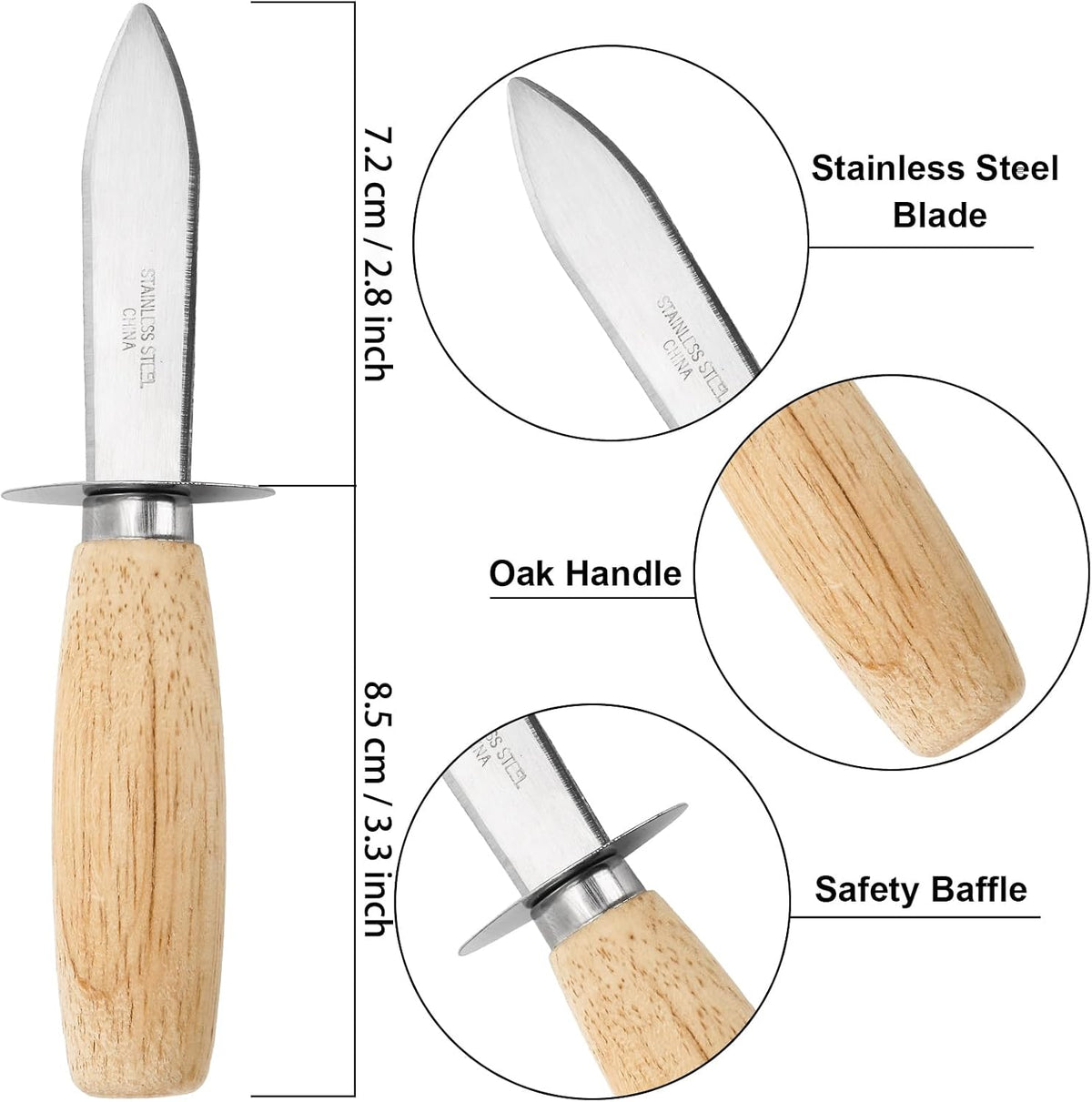 Oyster Shucking Knife Set, 9 Pack Stainless Steel Oyster Knifes with 2 Pairs Level 5 Cut-Resistant Gloves, Seafood Opener Kit Tools Gift for All Kinds of Oysters Clam Pearl Shell Shucking