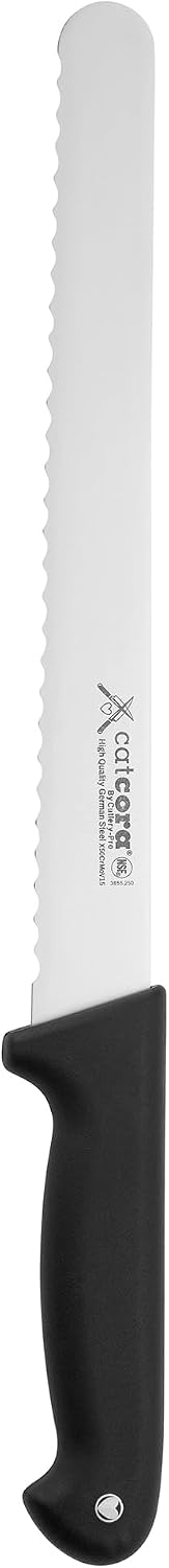 Offset Serrated Bread Knife, Professional 9-Inch German Steel Blade For Homemade Sourdough, Artisan Bread Slicing, or Cake Cutting, Ergonomic Soft-Grip Handle, NSF-Certified Kitchen Knife