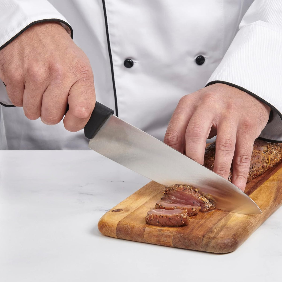 Offset Serrated Bread Knife, Professional 9-Inch German Steel Blade For Homemade Sourdough, Artisan Bread Slicing, or Cake Cutting, Ergonomic Soft-Grip Handle, NSF-Certified Kitchen Knife