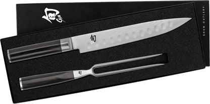 Classic 2 Piece Carving Set | Includes 9" Classic HG Slicing Knife & Carving Fork, VG-MAX Core, Damascus Stainless Steel Cladding, Pakkawood Handle