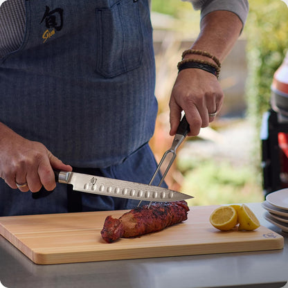 Classic 2 Piece Carving Set | Includes 9" Classic HG Slicing Knife & Carving Fork, VG-MAX Core, Damascus Stainless Steel Cladding, Pakkawood Handle
