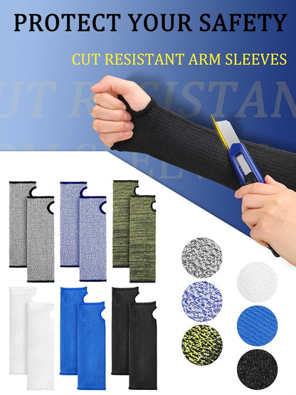 Cut Resistant Sleeves Protective Arm Sleeves Safety Arms Protection Sleeves with Thumb Hole for Garden Kitchen