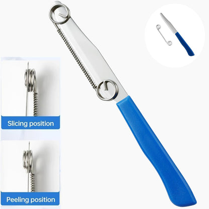 2 Pcs Julienne Peeler Vegetable Peeler, Stainless Steel | Vegetable Julienne Peeler and Slicer, Quick Slicing Knife Household Spring Fruit Knife, Veggie Peelers with Removable Spring