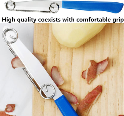 2 Pcs Julienne Peeler Vegetable Peeler, Stainless Steel | Vegetable Julienne Peeler and Slicer, Quick Slicing Knife Household Spring Fruit Knife, Veggie Peelers with Removable Spring