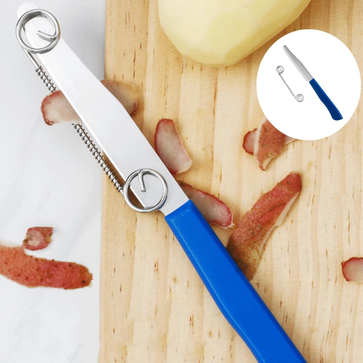 2 Pcs Julienne Peeler Vegetable Peeler, Stainless Steel | Vegetable Julienne Peeler and Slicer, Quick Slicing Knife Household Spring Fruit Knife, Veggie Peelers with Removable Spring