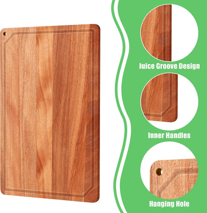 12 Set Extra Large Plain Cutting Board Bulk Heavy Duty Wood Cutting Boards Set with Juice Groove for Mother's Day Kitchen Gifts Wedding Crafts, Pre Oiled(Walnut,14" x 11")