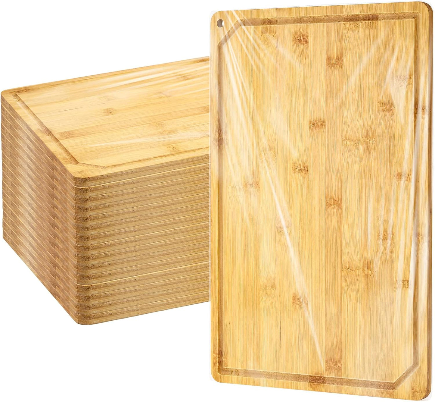 12 Set Extra Large Plain Cutting Board Bulk Heavy Duty Wood Cutting Boards Set with Juice Groove for Mother's Day Kitchen Gifts Wedding Crafts, Pre Oiled(Walnut,14" x 11")
