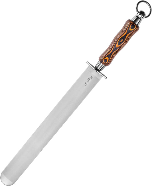 Honing Steel 12 inch Flat Honing Rod Heavy-Duty Sharpening Steel, Fine Cut, High hardness, Ideal For Butcher Knives and Chef Knives, Knife Sharpeners