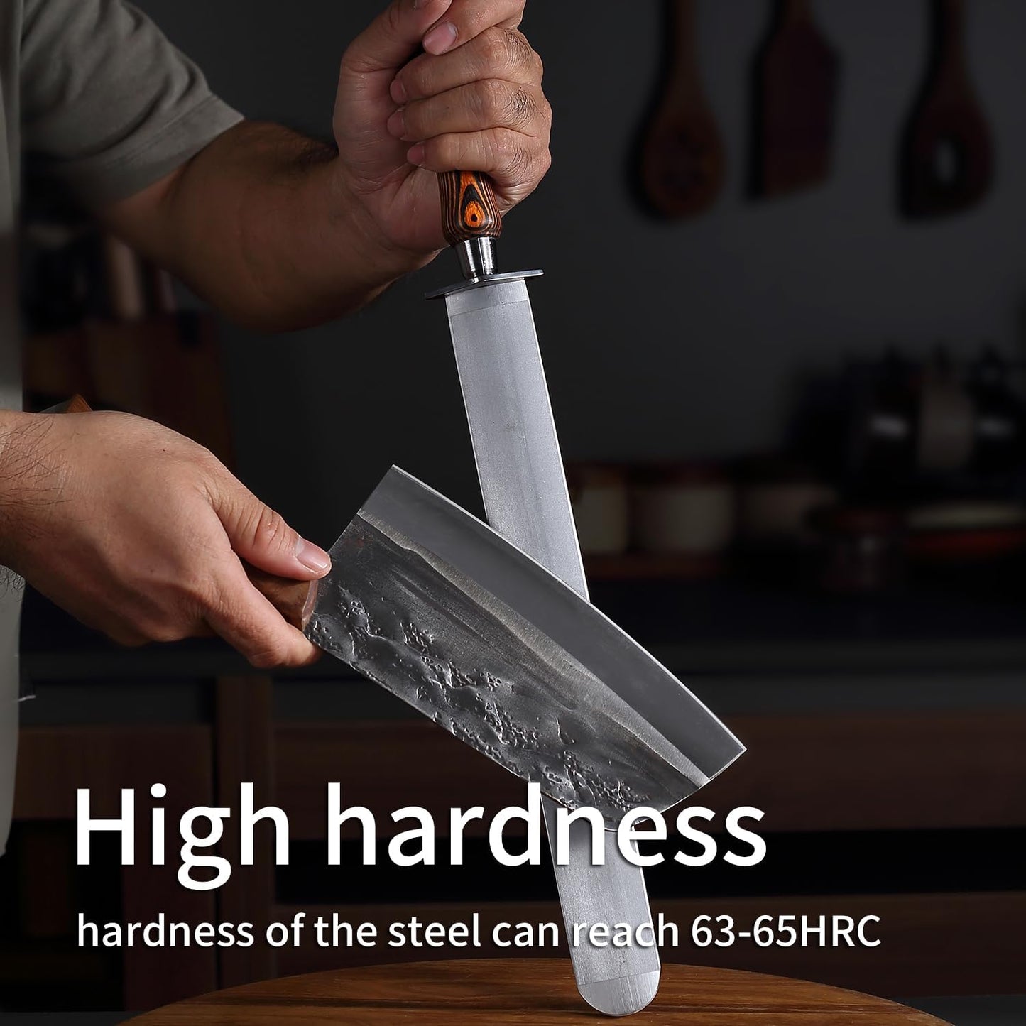 Honing Steel 12 inch Flat Honing Rod Heavy-Duty Sharpening Steel, Fine Cut, High hardness, Ideal For Butcher Knives and Chef Knives, Knife Sharpeners