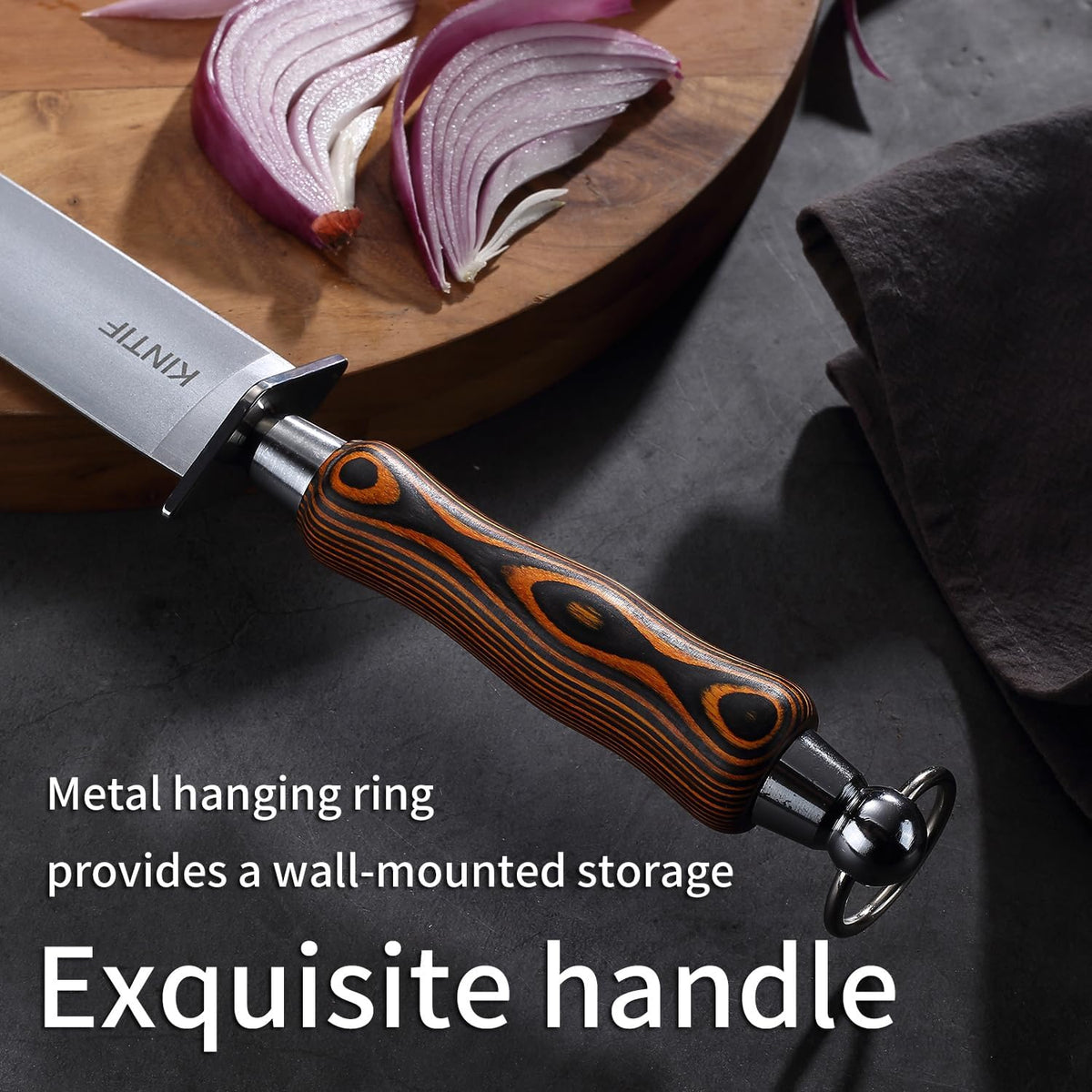 Honing Steel 12 inch Flat Honing Rod Heavy-Duty Sharpening Steel, Fine Cut, High hardness, Ideal For Butcher Knives and Chef Knives, Knife Sharpeners
