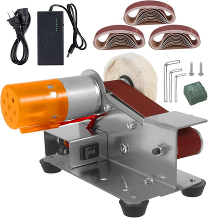 Mini Sander, 15 Electric Grinder, 7-Speed Knife Sharpener, Heavy Duty Sander w/30 Sanding Belts, Electric Grinding Machine for Metal Jewelry