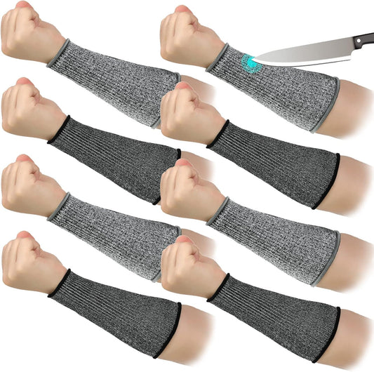 4 Pairs Cut Resistant Arm Protectors for Thin Skin and Bruising Level 5 Arm Guard Protective Forearm Sleeves for Men Women Gardening Welding Yard Working Repair Cat Dog Scratches(Simple Colors)
