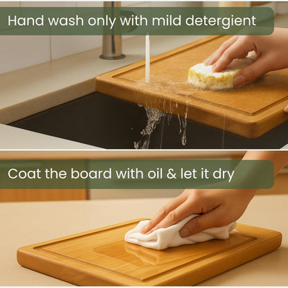 Store Indya Mango Wood Cutting Board for Kitchen, Natural, Set of 3