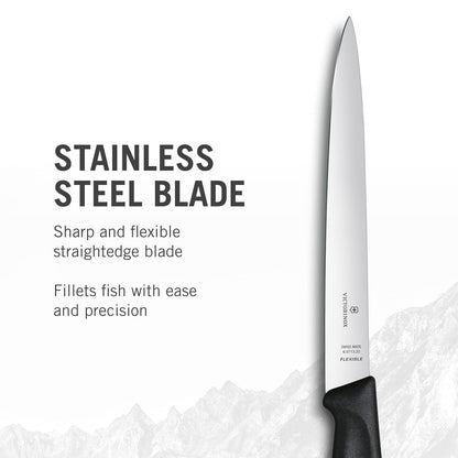 Swiss Classic 8-Inch Fillet Knife, with Straight Flexible Blade, Multicolor