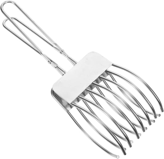 Stainless Steel Roast Slicing Tong Handheld Meat Slicer for Even Bread Ham Roast Slices with Ergonomic Grip Cooking Grilling Kitchen Tool 10.82X3.54X2.95In