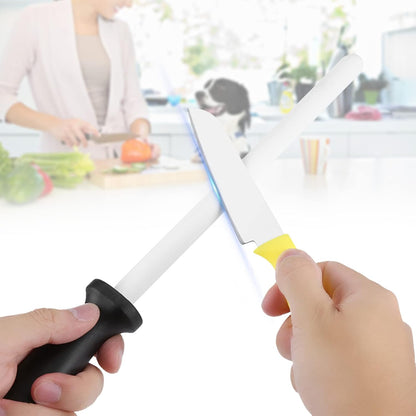 8 Inch Ceramic Knife Sharpener Rod Stick For Kitchen Knife,Durable Sharpening Stone Tool With Honing Steel, Knife Sharpener Accessories