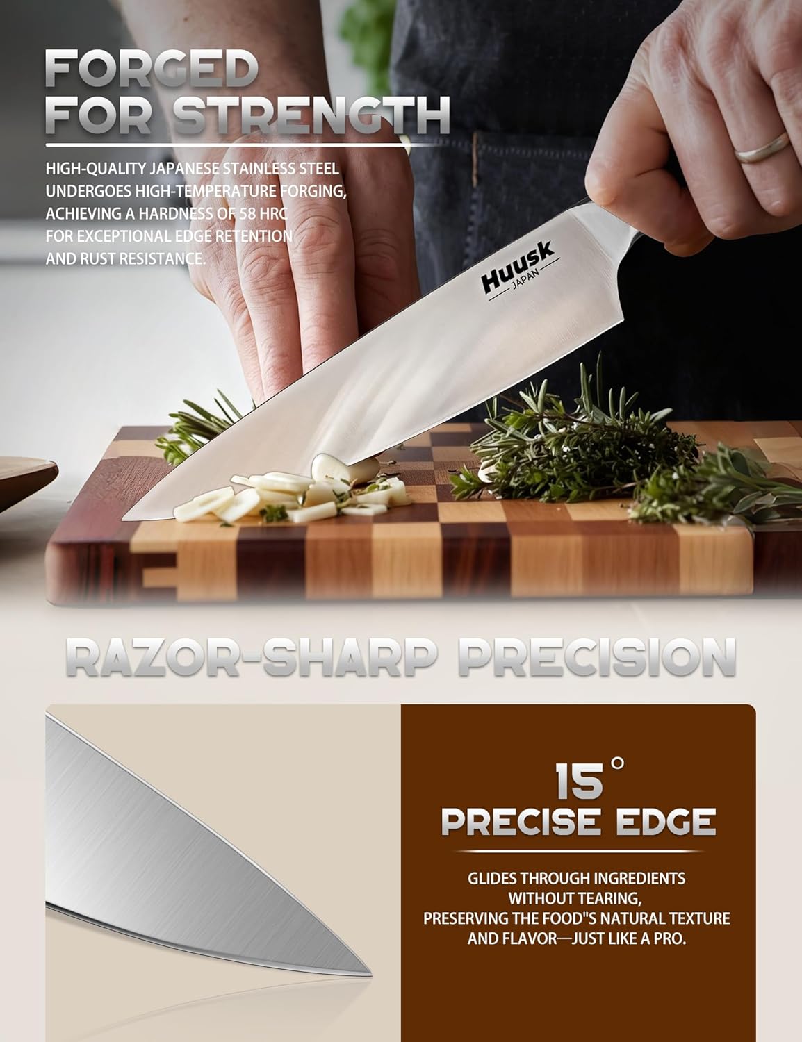 Huusk Paring Knife Ultra Sharp - 3.5" Small Kitchen Knife, Ivory White Grip | Japanese Stainless Steel, Well-balanced, Ergonomic, for Vegetable Fruit Peeling Coring Cutting, Men & Women Gift