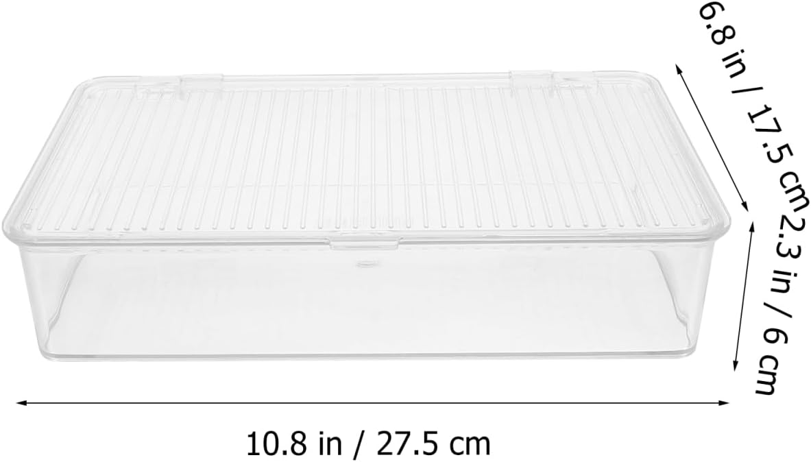 Transparent Utensil Holder with Lid Dust-Proof Knife and Fork Box Kitchen Flatware Organizer Drawer Storage 10.62X6.49X2.36 Inch