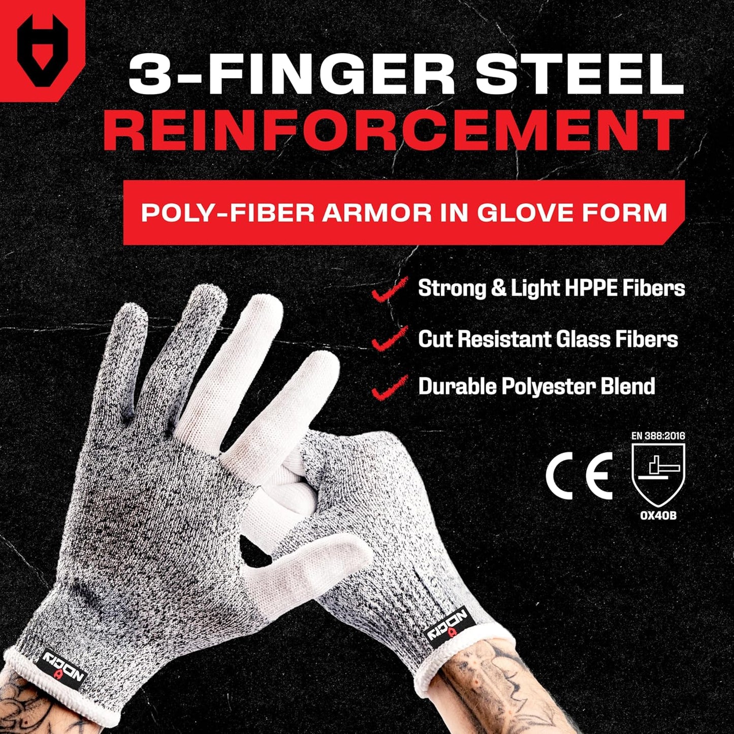 Premium Cut Resistant Gloves Food Grade — 100% Food Safe — Level 5 Meat Cutting Glove for Chefs & Butchers — Perfect Mandoline Glove or Oyster Shucking Gloves with Superior Comfort & Dexterity
