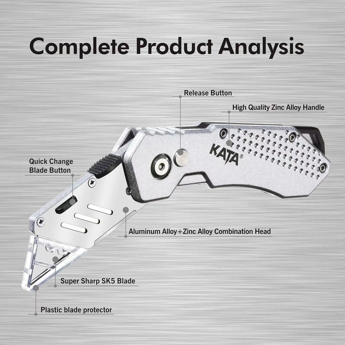 3 Pack Folding Utility Knife Set, Heavy Duty Box Cutters with Blades