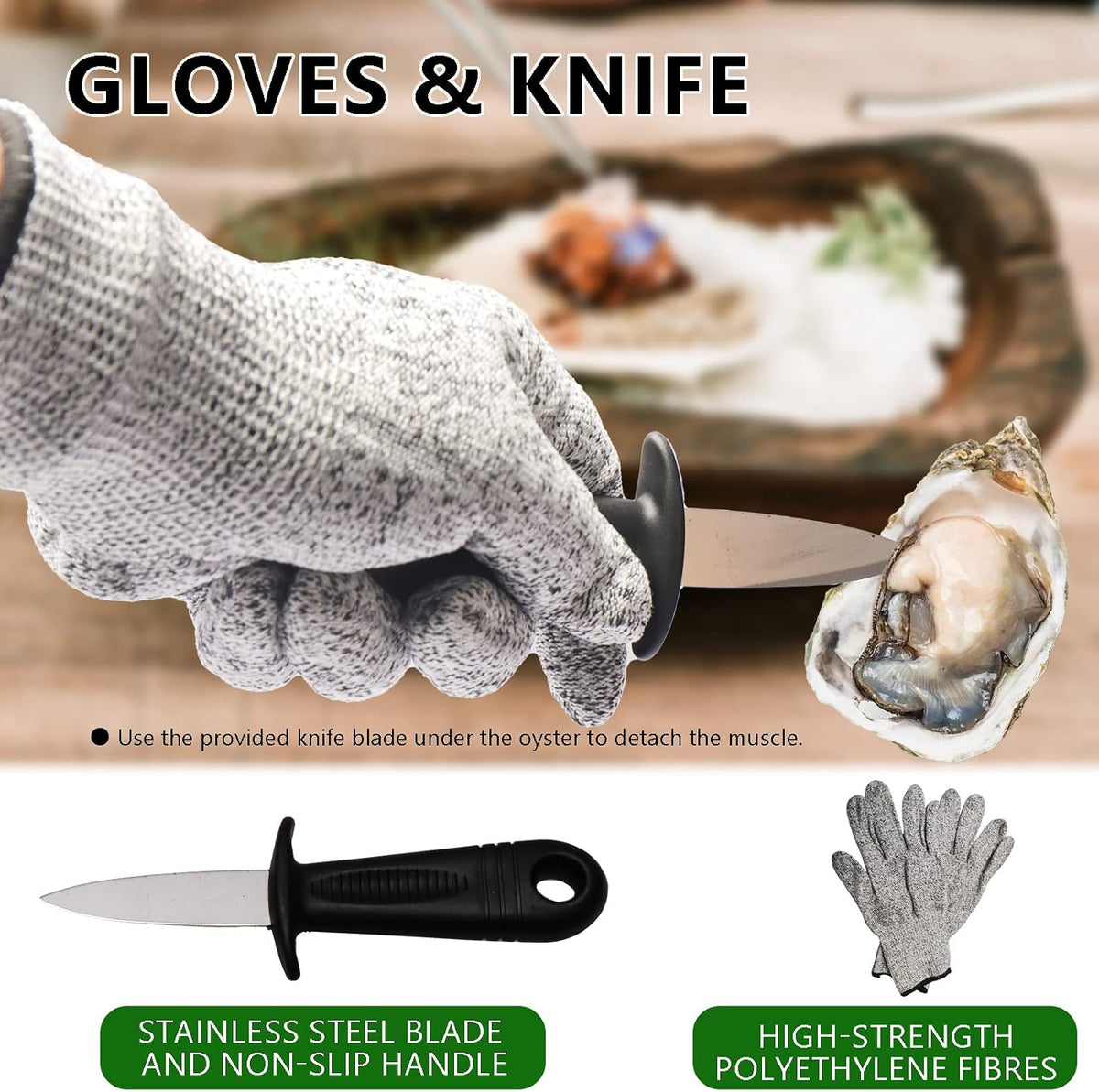 Oyster Shucker Tool Set, Adjustable Oyster Clam Opener Machine
