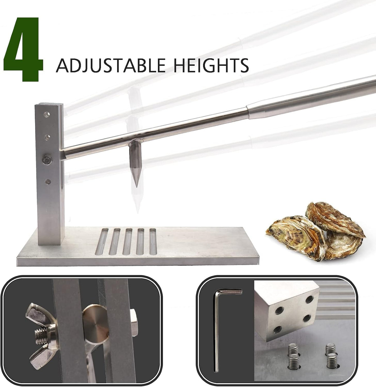 Oyster Shucker Tool Set, Adjustable Oyster Clam Opener Machine
