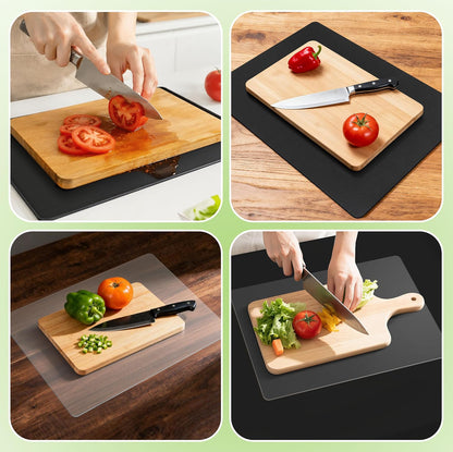 Upgraded 10” x 15” Non-Adhesive Non-Slip Cutting Board Mat, Multi-Purpose Non-Slip Pad for Chefs & Home Cooks, Safety Grip Mat Under Kitchen Cutting Boards, Drawer Liners (Black, 1 Pack)