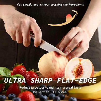 2-Piece Paring Knife Set German 1.4116 Steel 3.5 & 5 Inch | German 1.4116 high-carbon steel 15° hand-honed edge full tang ergonomic ABS handle for fruit vegetable peeling slicing