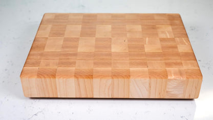 Maple End Grain Cutting Board, Handmade in USA, Premium Butcher Block, Small 12x9” (Gift-Ready, Sustainable)